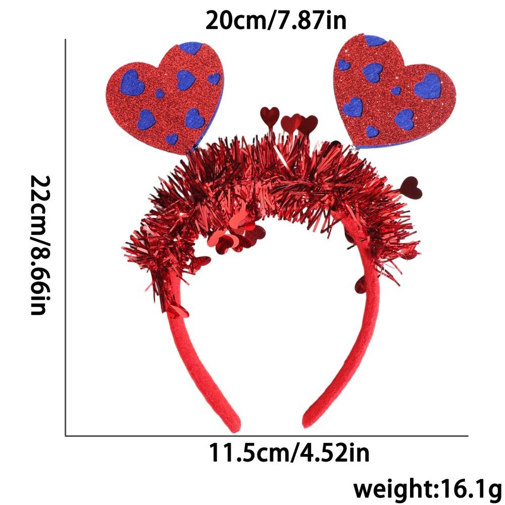 Wedding Decoration Headband Love Heart Hair Hoop Party Supplies Headband Eye Catching Valentine'S Day Headband For Photo