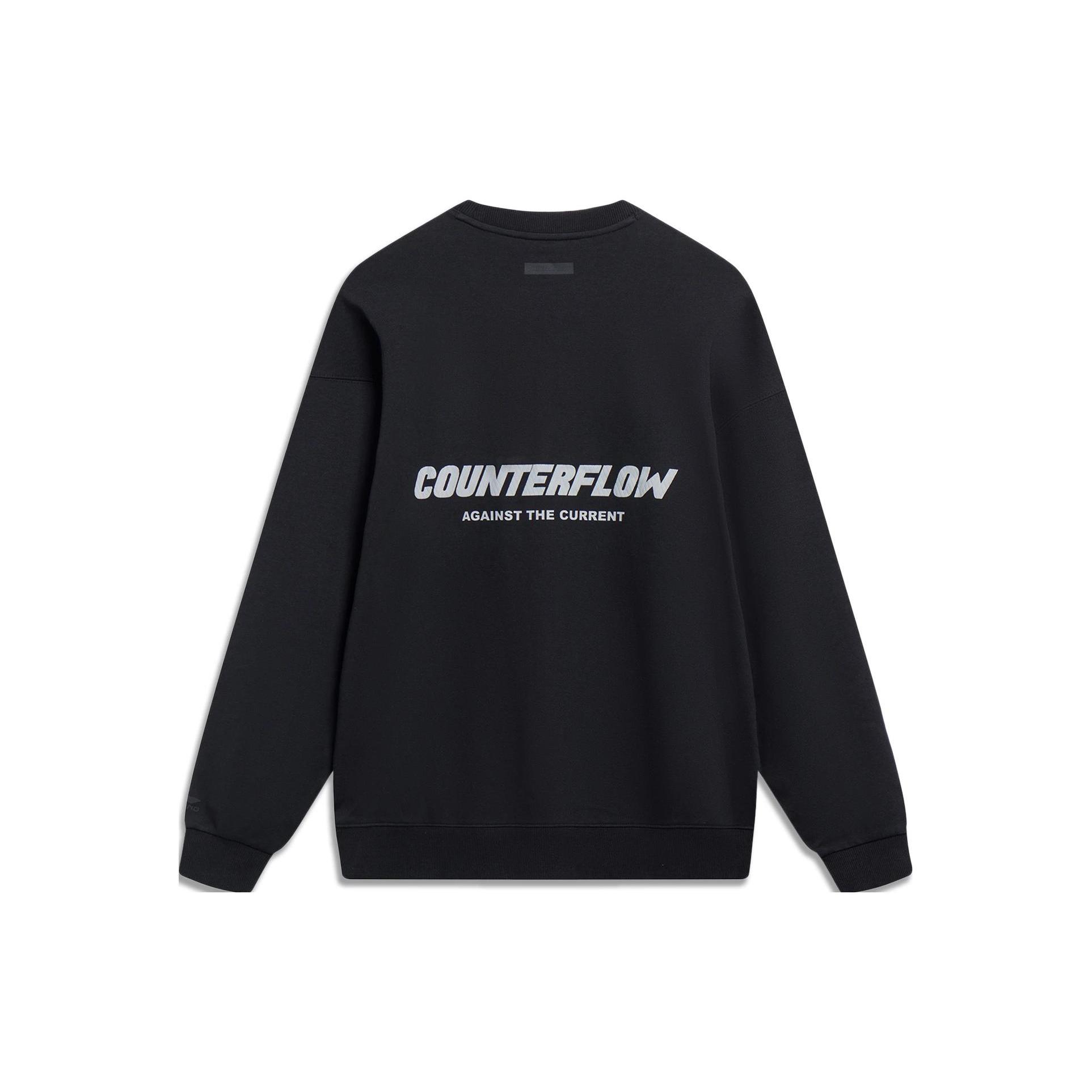 Li Ning CF Tracing Sweatshirts Unisex Black Crew Neck Moderate Regular AWDT533-1 M