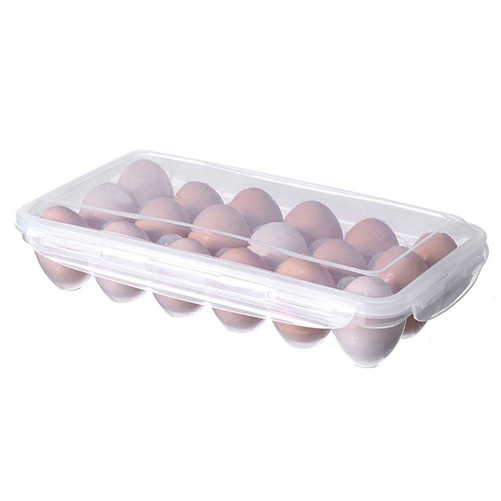 Fresh Preservation Egg Tray with Lid Fridge Egg Organizer Portable Egg Drop Rack  Kitchen