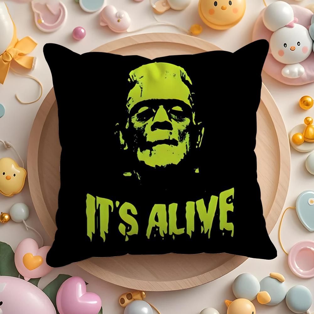 

U-Universal M-Monsters Horror Pillow Case Soft Plush Fabric Double-Sided Printed Cushion Cover Warm Winter Sofa Pillow Case 30cmx30cm