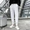 Youth Trend Business Casual Comfort Slim Versatile Simplicity Fashion Belt Nine Points Men's Suit Pants Spring Autumn New 2024