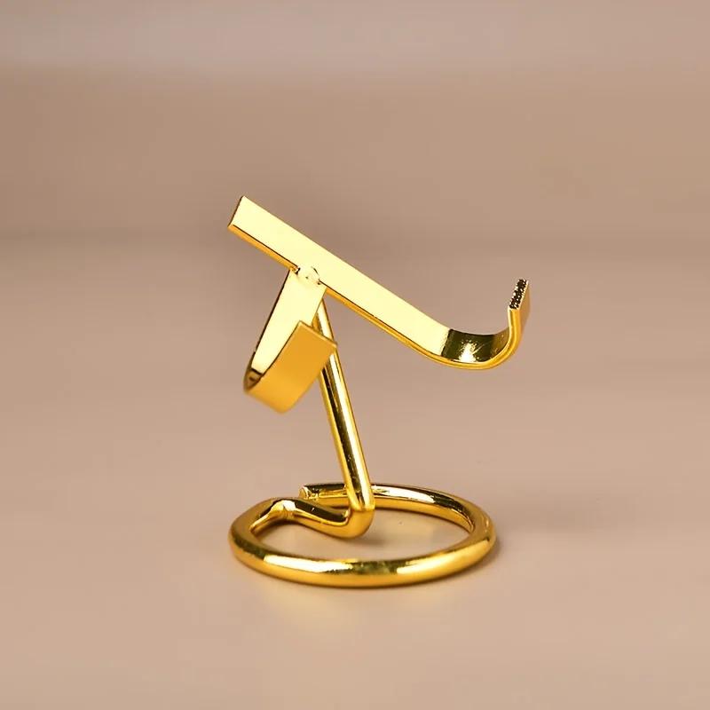 1pc Crystal Mineral Specimen Display Stand Metal Base Simple Style Crystal Display Stand Desktop Decoration Halloween Home Decor