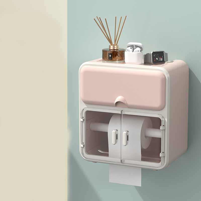 Waterproof  Tissue Box Toilet Wall-mounted Paper-pulling Creative Waterproof Shelf Paper Roller