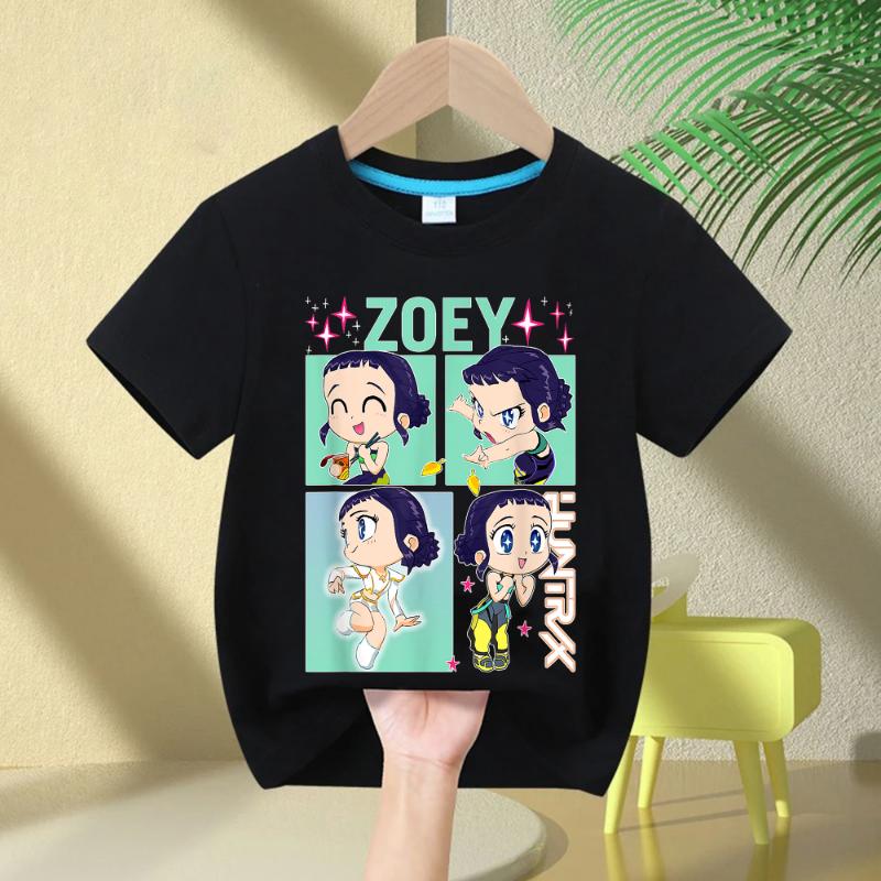 Summer 2025 Huntrix Kpop Demon Hunters T-Shirt for Boys Girls T-shirtFans Gift Crew Neck Short Sleeve Tees Fashion Kids T-shirt