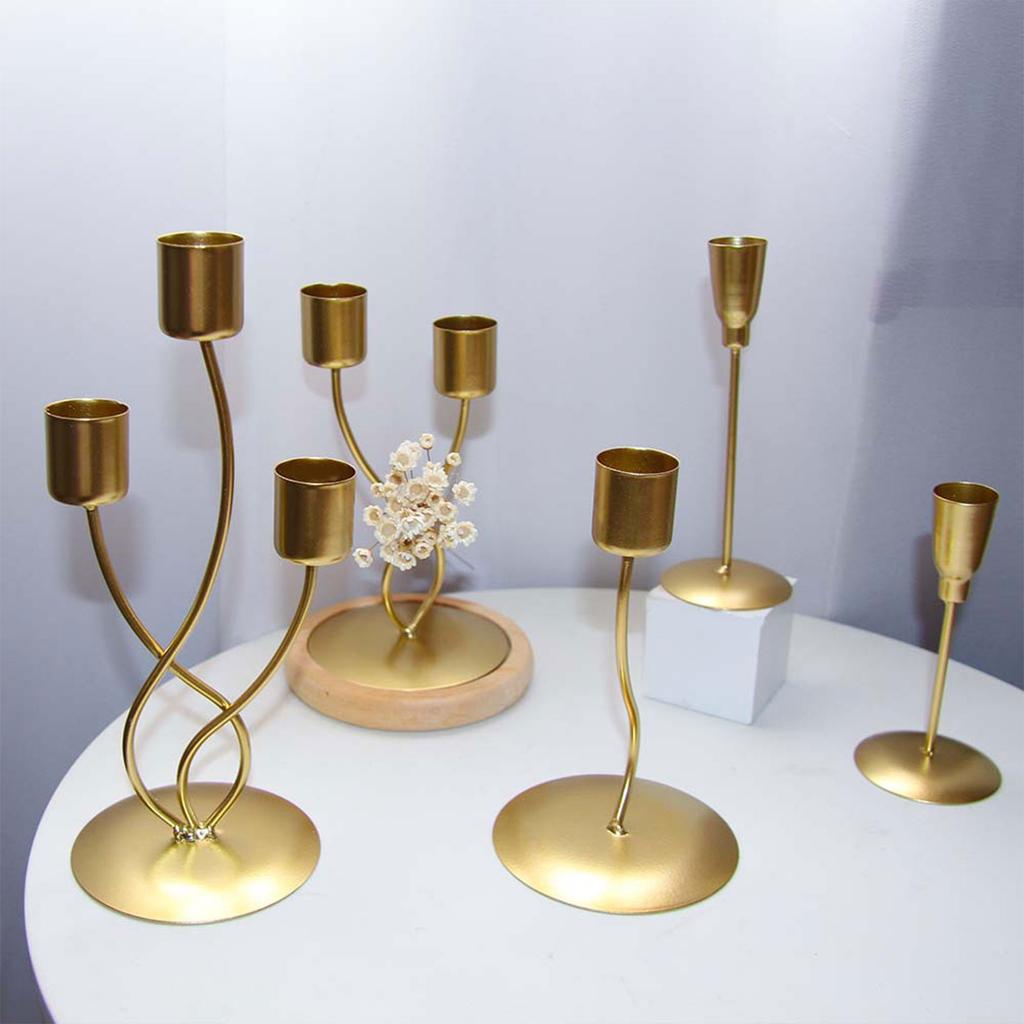 Elegante porta-velas de metal, estilo nórdico, decorativo, de ferro, cônico, para centro de mesa, para casa