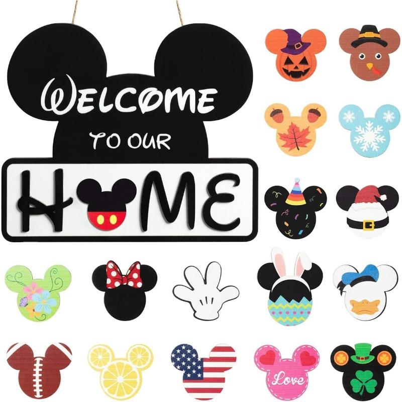 

17 шт.Микки Маус из Disneyможет быть использован как сезонный приветственный знак, а также может служить как приветственный знак для дома при декорировании крыльца в деревенском стиле. Mickeys Address Plate