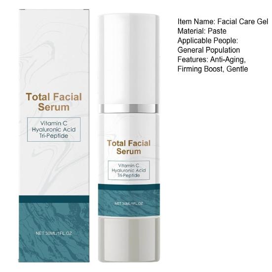 Facial Brightening Gel with Vitamin C And Peptides Lightweight Moisturizer for All Skin Types Anti-Aging Peptide Skin Firming Gel