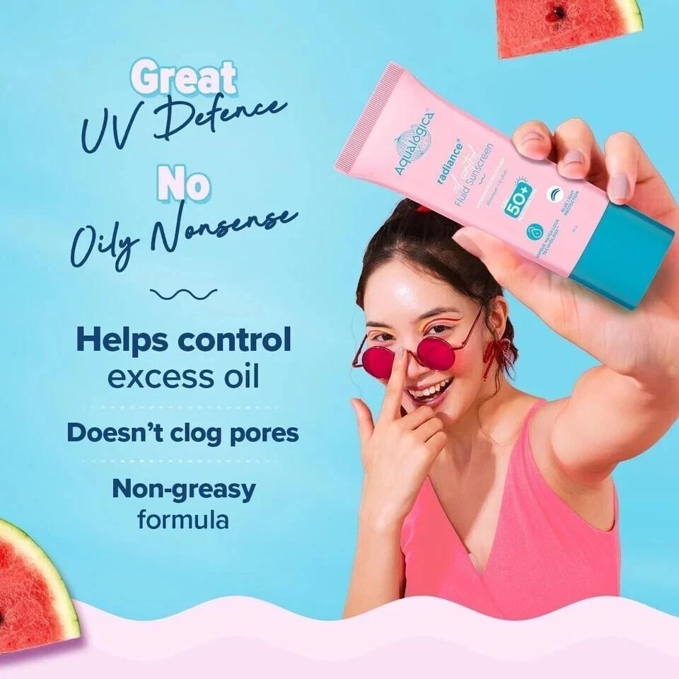 Aqualogica Radiance+ Sunscreen SPF 50 PA+++ With Watermelon & Niacinamide - 50gm