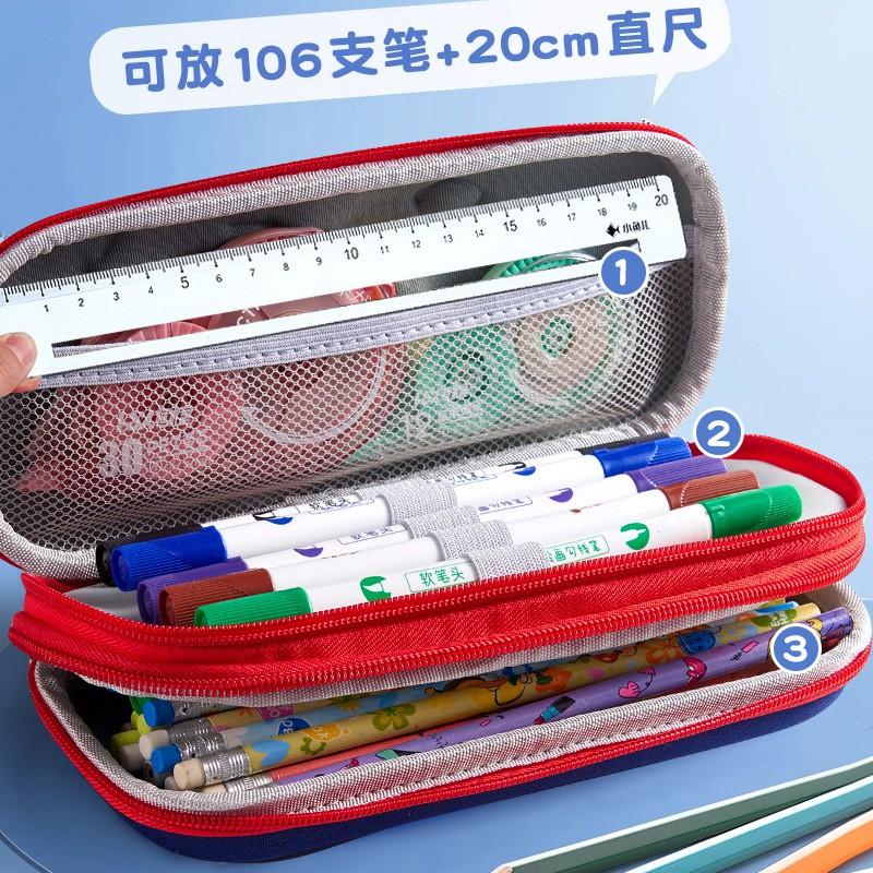 3D Cartoon Pencil Case Kids Students Large Capacity Double Zipper Stationery Bag Unisex School