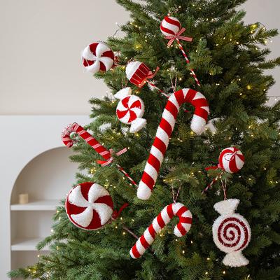 Multicolor Christmas Lollipop Decorations Foam Cartoon Candy Cane Hanging Pendants  New  Xmas Home Party Decor Navidad