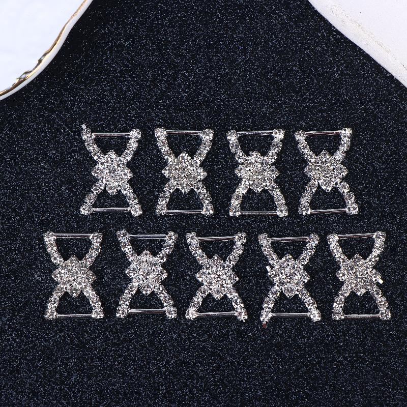 

10Pcs Metal Bikini Shoulder Strap Buckle Hair Band Decorative Ornaments Diy Wedding Dress Clothing Gift Accessories срібний