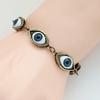 Vintage Punk Evil Eye Bracelet 5 Blue Eyeball Connect Exaggeration Multiple Dense Evil Eyes Bracelet
