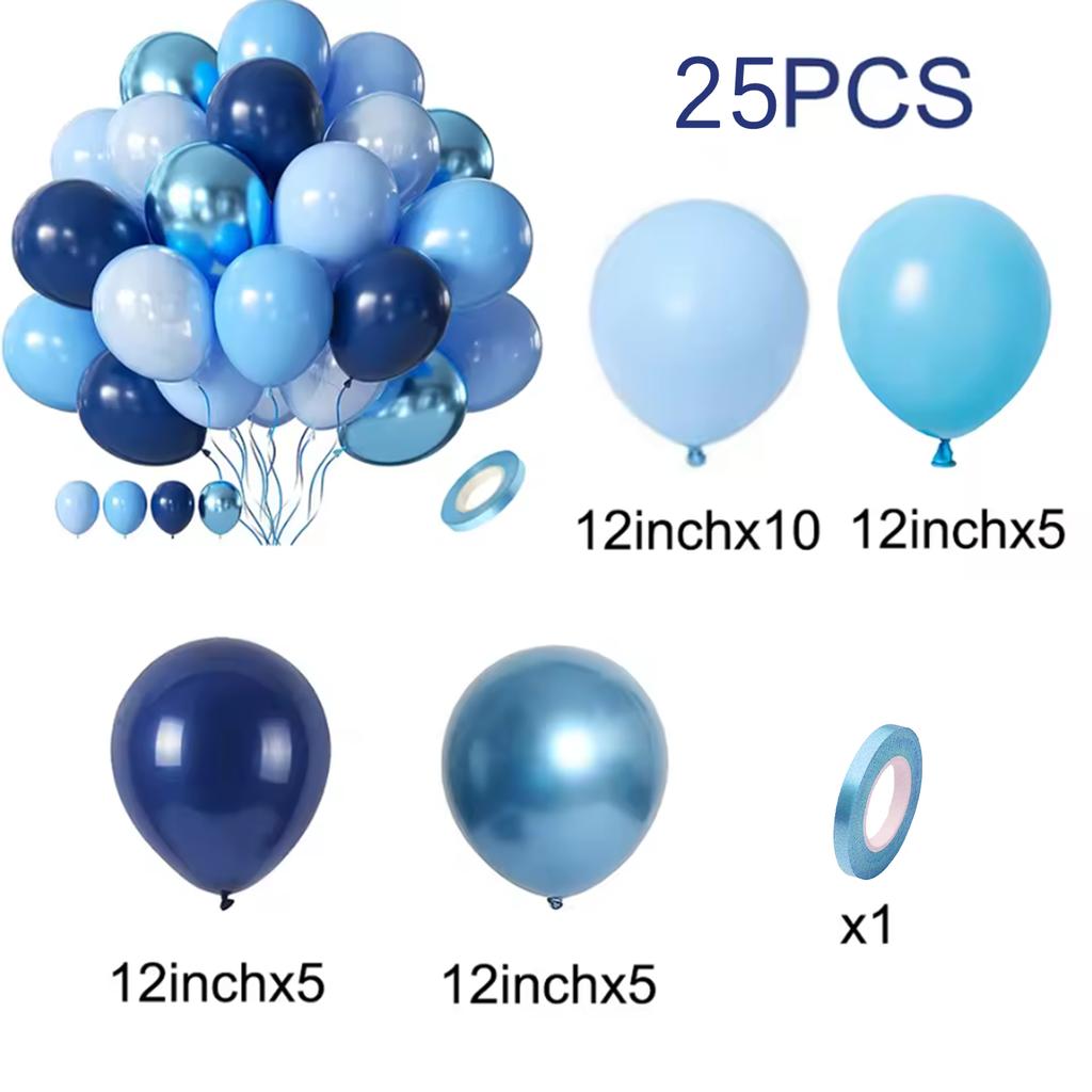 12inch Blue Balloon Set, Suitable for Weddings,birthdays,themed Parties,bridal Showers,graduation Ceremonies,family Gatherings