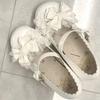 Urocze Damskie Buty Mary Jane na Średnim Obcasie Kokardka Koronka Urocze Buty Lolita Okrągły Nosek Grubszy Obcas Słodkie Szpilki Zapatos De Mujer