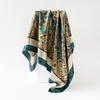Square Scarf for Women's Imitation Silk Scarf Mother Gift Satin Color Tick Scarf Digital Printing Breathable Versatile Sun Protection