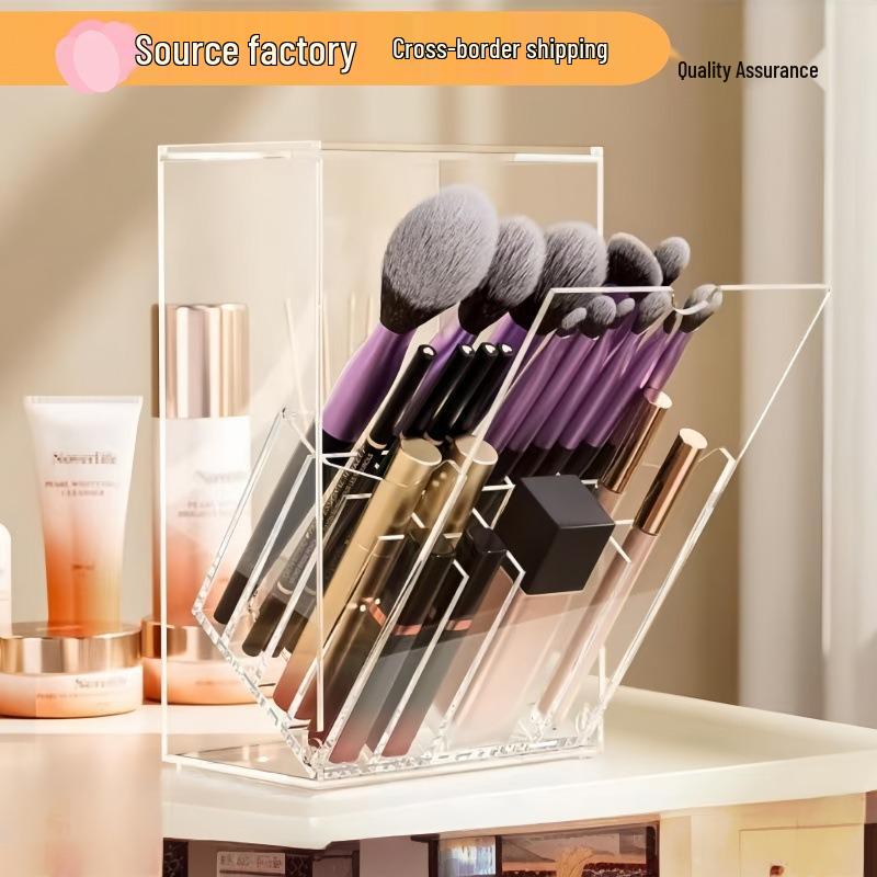 Japoński pyłoszczelny akrylowy organizer na kosmetyki o dużej pojemności z przegródkami na szminki i do przechowywania na biurku