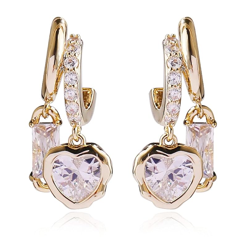 

VICAKER Diamond consideration lover anniversary Fashionable present Sparkling fashion earrings cute earrings ladies Popularity Compatible with metal