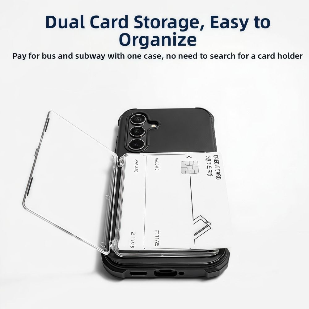 Transparent For MagSafe Card Sleeve Shockproof Wallet Phone Case  For Magnetic Phone