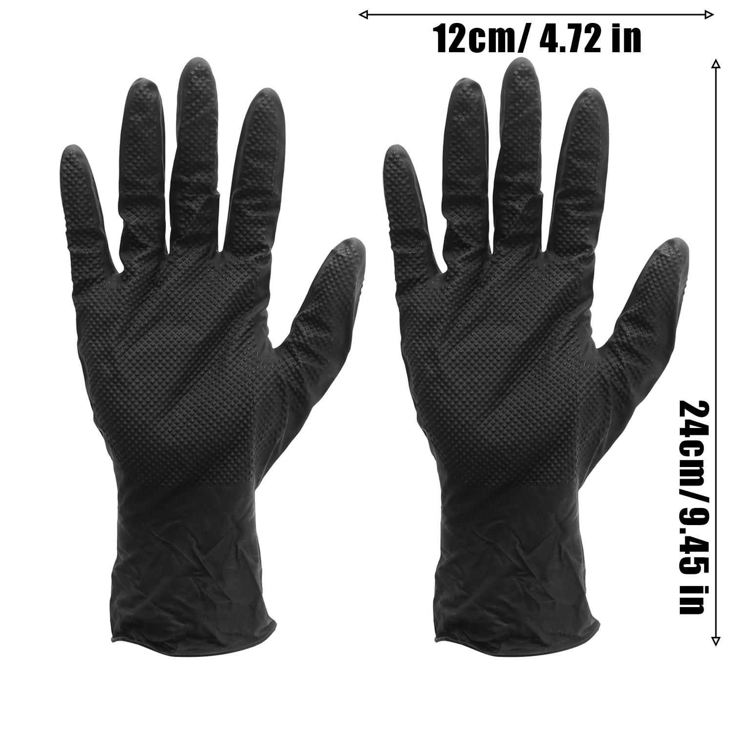 Thickened Disposable Nitrile Gloves Mechanic Home Garden Auto Repair Glove with Textured Grip Antislip Safety Work Gloves