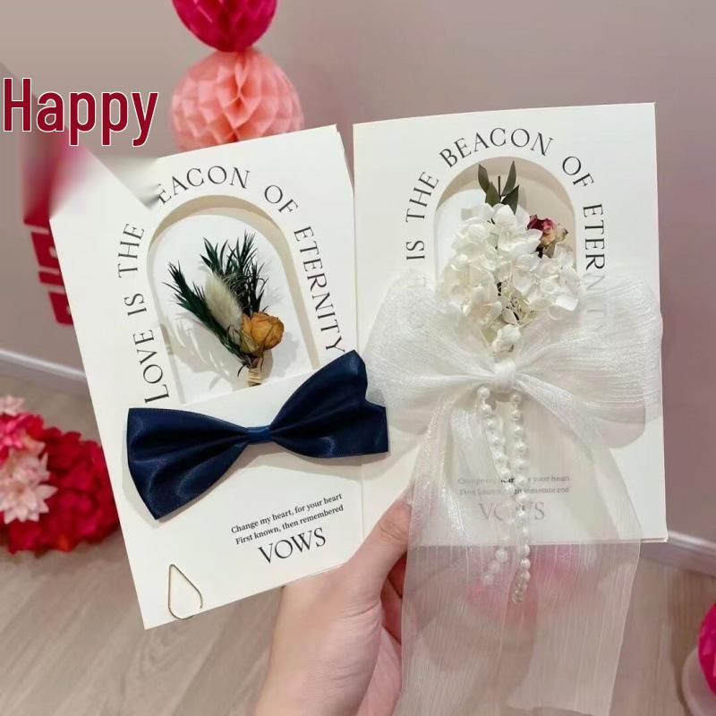 Mori Style Wedding Vows Book Set - Bride & Groom Vow and Speech Cards
