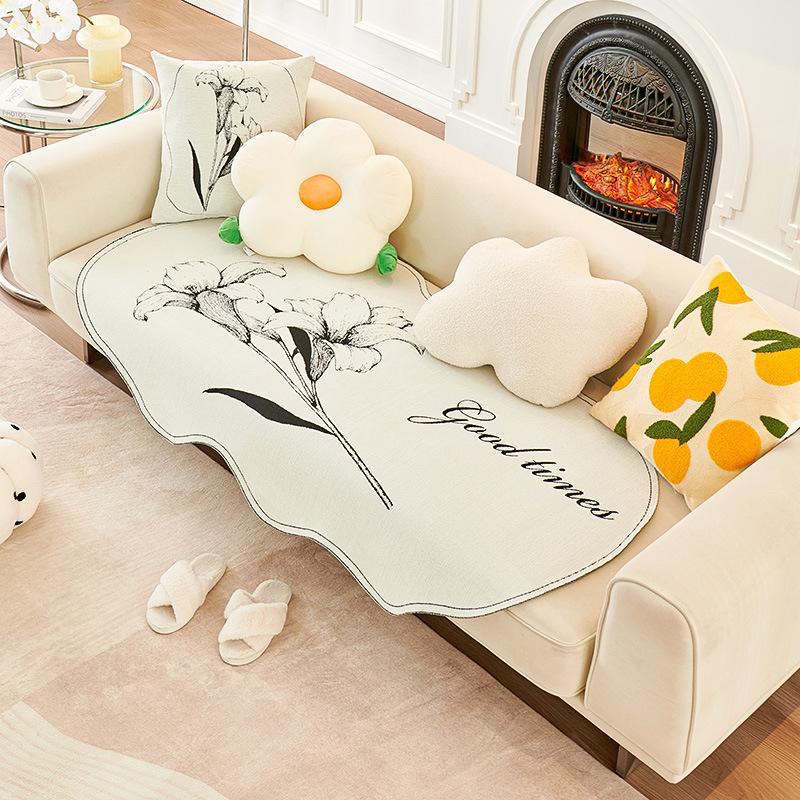 

Диванная подушка неправильной формы, хлопковая подушка для четырех сезонов, универсальная нескользящая ткань из чистого хлопка, чехол для сиденья, тканевый чехол 70*70cm