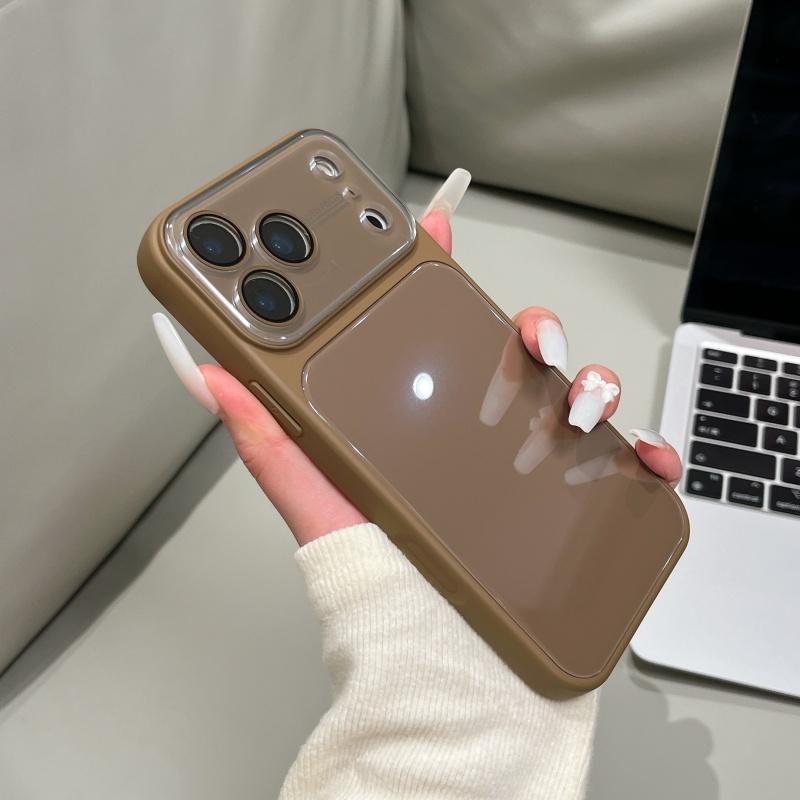 

Large Glass Camera Window Plating Armor Case For iPhone 17 16 15 14 Pro Max Shockproof Hard Macaron Colors Matte Cover iPhone 15