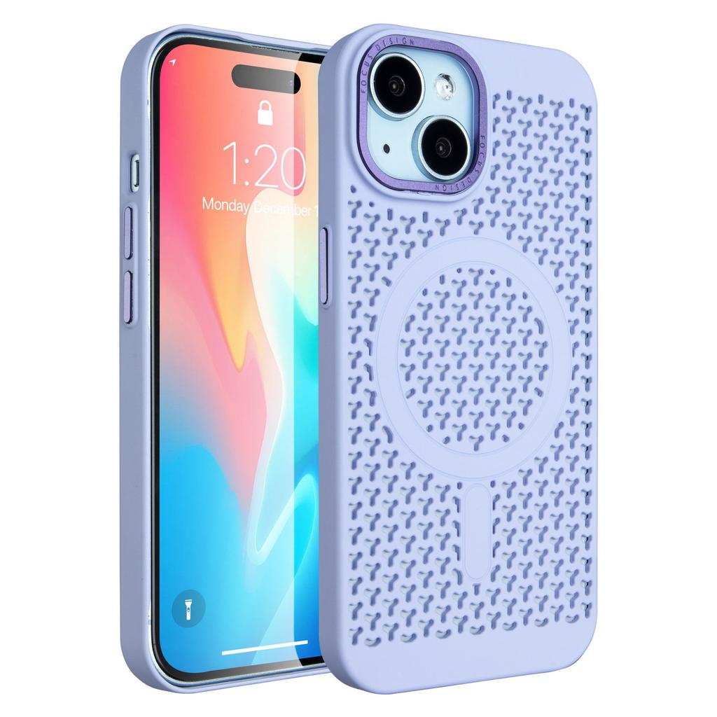 For Apple 15pro Magnetic Case for IPhone Hollow Heat Dissipation Anti-fall Mobile Phone Protective Cover Magnetic Heat Dissipation