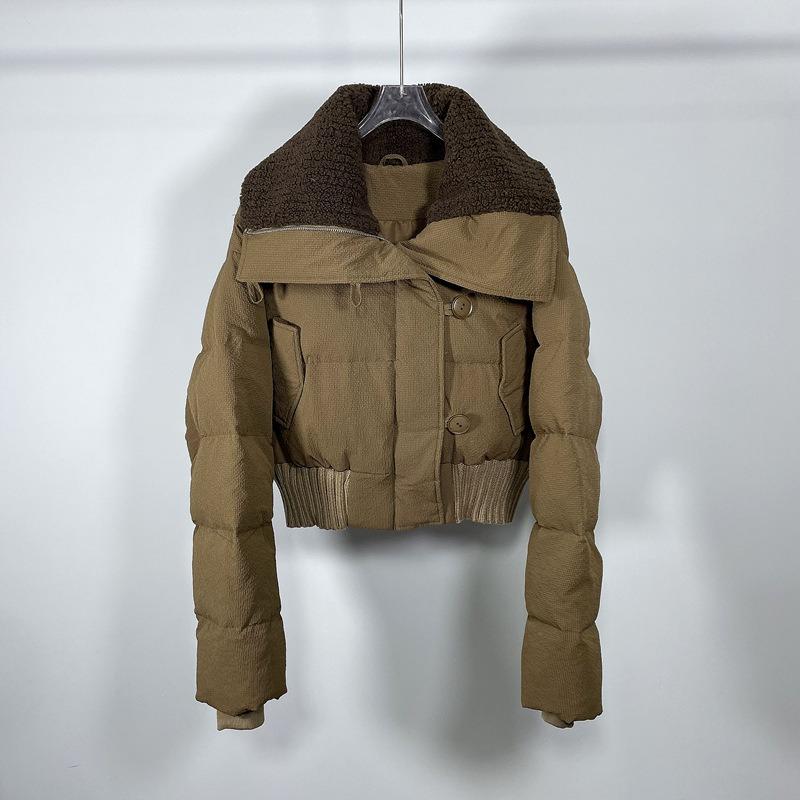 

Новая хлопковая одежда женская зимняя короткая свободная нишевая трендовая хлопковая одежда маленькие хлопковые куртки утолщенные пальто L хаки