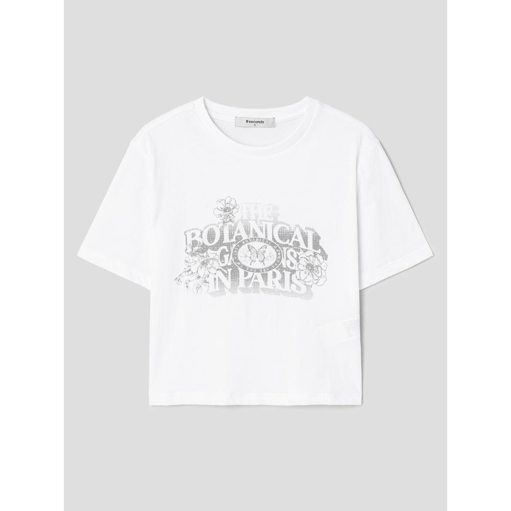 8Seconds Crop Graphic Short Sleeve T-Shirt Ivory Ivory/S