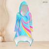 Women Plus Size Hooded Long Sleeve High Low Printed Top Fitted Pants Two Piece Set