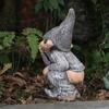 Playful Garden Gnome Cute Resin Sculpture Perfect For Enhancing Garden Decor