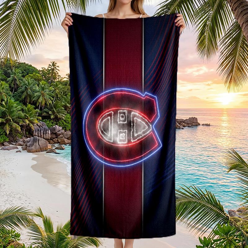 Montreal Canadiens Mode Strandtuch Tragbar Weich Schnelltrocknend Handtuch Für Schwimmen Camping Urlaub