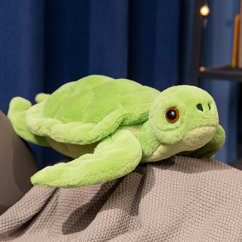 

Simulated Green Sea Turtle Soft Stuffed Plush Playthings Cute Animal Tortoise Plushies Doll Sofa Pillow Hugging Cushion Children Gifts 45cm
