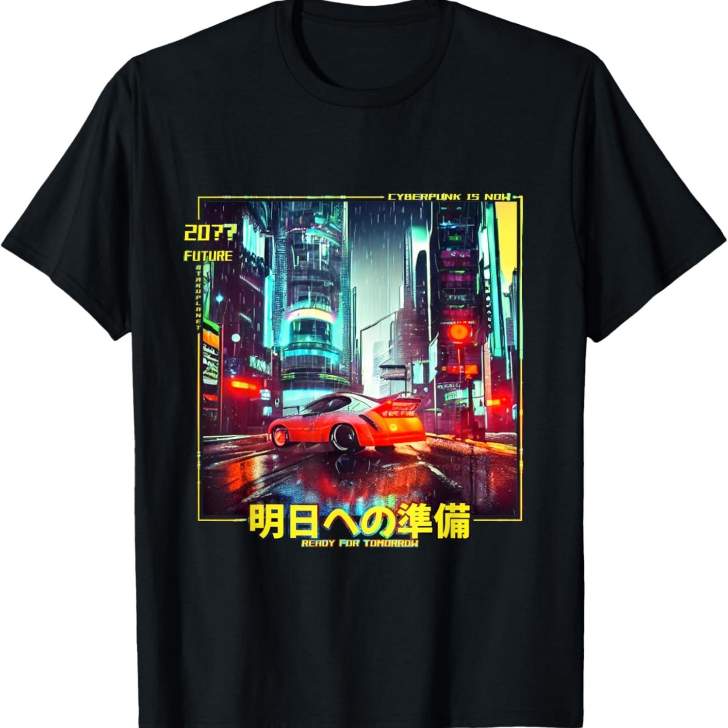 japan cyberpunk Car in retro cyberpunk vaporwave aesthetic T-Shirt S чёрный