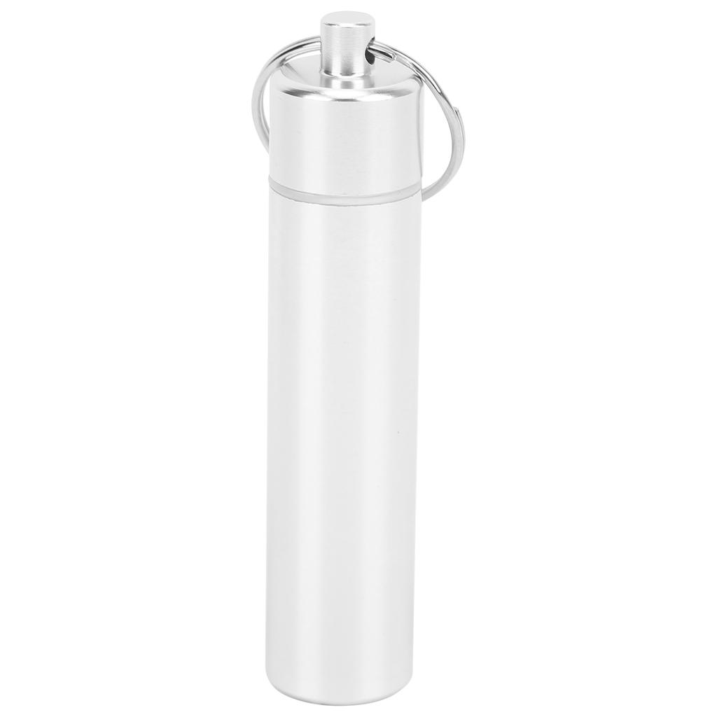 Mini Pill Box Aluminum Alloy Waterproof Keychain Pill Holder Organizer for Outdoors