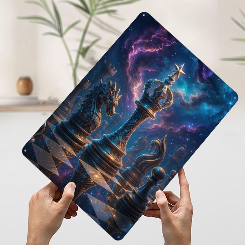 

Cosmic Chess Game Poster Customized Wall Art Vintage Metal Signs Retro Tin Plaque for Man Cave Bathroom Decor Decoration Gaming 7.9x11.8In(20x30cm)