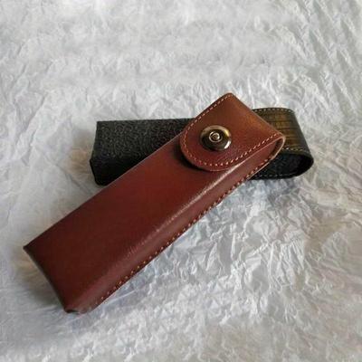 Klassieke Lederen Leesbril Etui Heren Dames Elegant Lederen Brillenkoker Geschikt voor Smalle Brillen