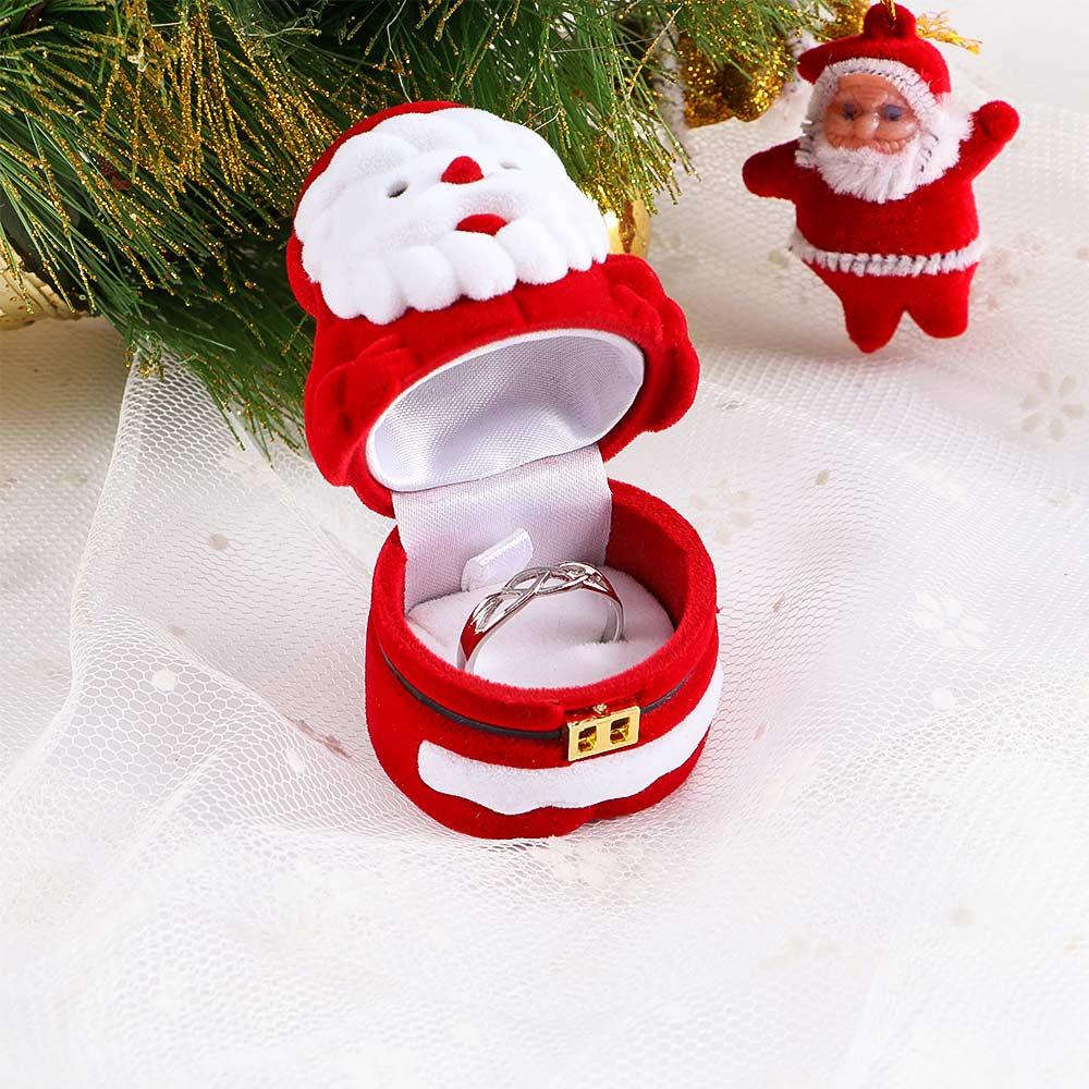 

Jewelry Case Box Santa Organizer Earring Santa Claus Ring Case Case Jewelry Ring Box Velvet Box красный