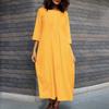 IHUASU Fashion Spring Autumn Solid Color Print  O-Neck Long SleeveCasual Dresses