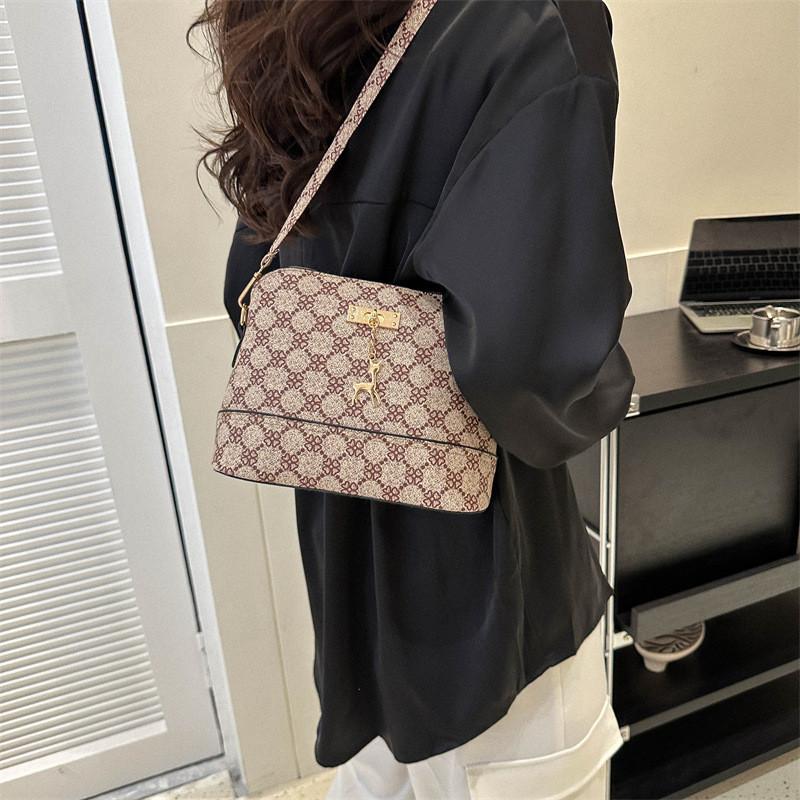 Stilvolle Pendler-Umhängetasche aus PU-Leder für Damen mit schickem Design in Khaki