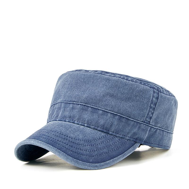 

Cotton Big Head Military Hats Man Retro Flat Hat Male Female Autumn Outdoor Travel Sports Cap 56-59cm 59-62cm XL(59-62CM) темно-синього кольору