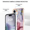 YB IMD Series-16 Style-E For iPhone 16 TPU Case Marble Pattern Electroplating Phone Cover
