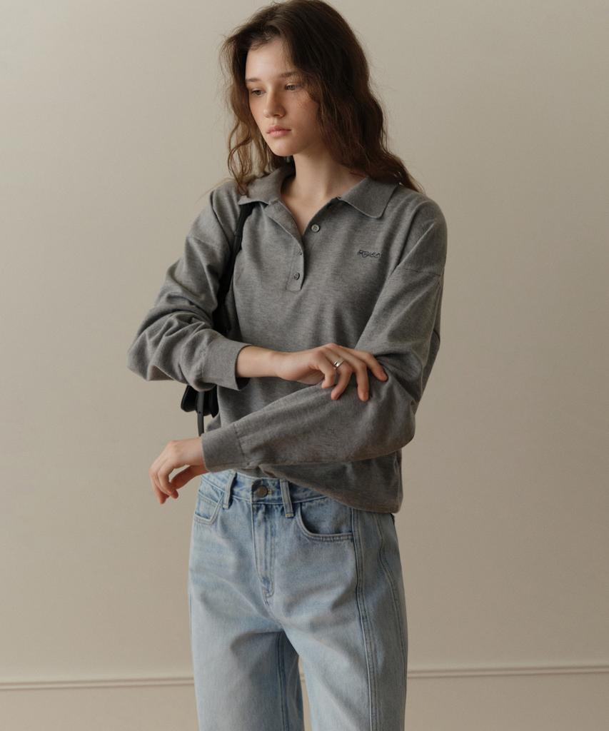 Poyueoaijeuonli Aube Soft Collar Knit (Gray)