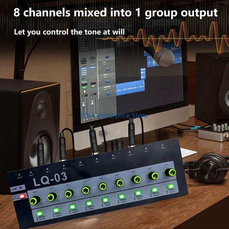 4/8 Channel Metal Body Microphones Console With 6.35mm Plugs For Musicians And Stereo Engineers On The Go