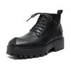 Men Luxury Fashion Original Leather Boots Lace-up Pointed Toe Shoes Cowboy Platform Boot  Designer Cool Ankle Botas Hombre