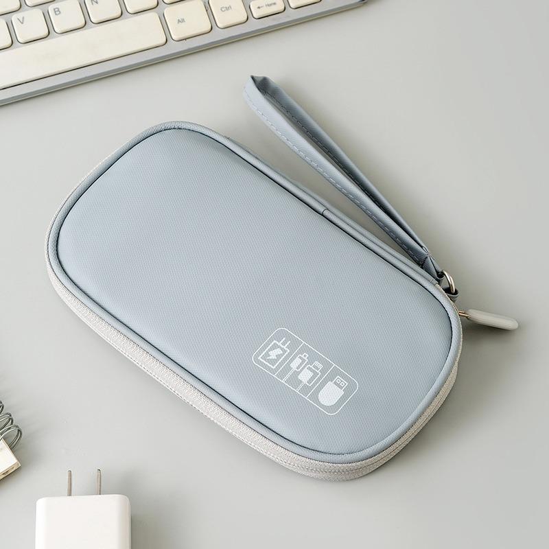 Portable Travel Accessories Organizer Pouch for Power Bank Phone Anti Shock Earbuds Case Handheld Small Electronics Storage Bag