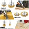 6Pcs Wire Brush Shaft Grinding Wheel Rust Removal Polishing Electric Grinder Drill Accessory