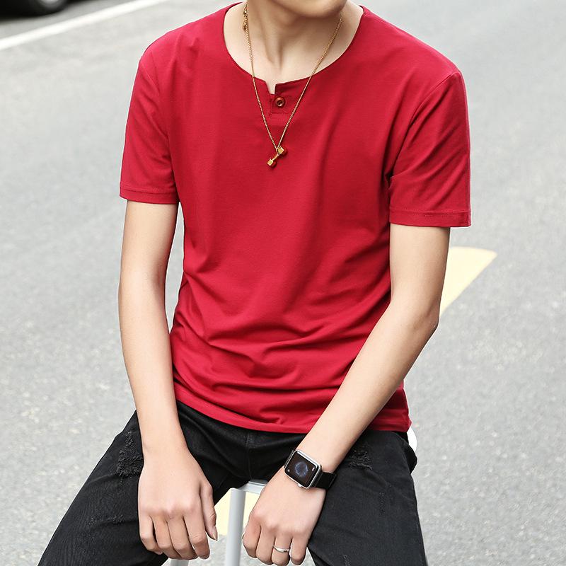 

Мужская повседневная летняя футболка с коротким рукавом Футболка с коротким рукавом на одной пуговице XXXXL светло-синий