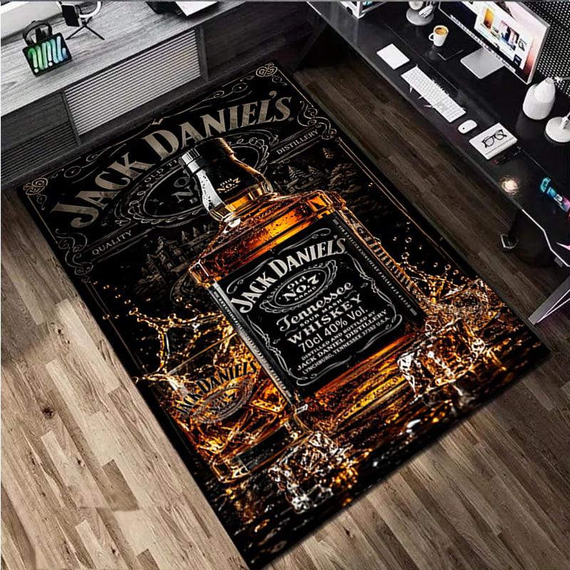 Jack Daniel's Whiskey  Carpet Office Decorative Carpet For Living Room Bedroom Door Mat Floor Rug Computer Chair Area Rug
