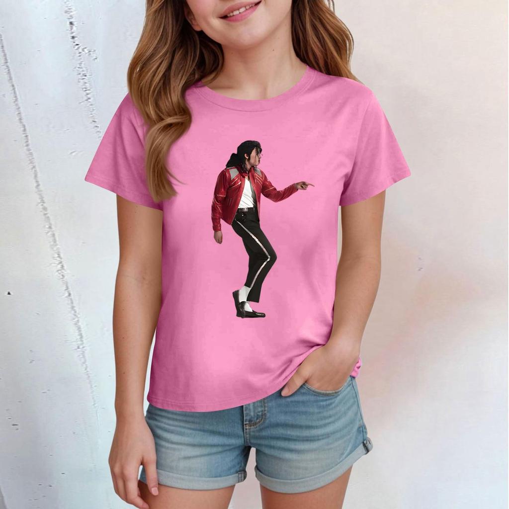 Kinder Print Rundhals Kurzarm Freizeit T-Shirt